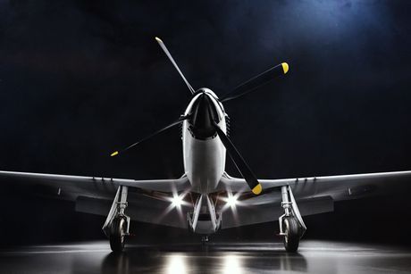 Rendering eines Mustang P51 Flugzeugs der Schwedischen Luftwaffe